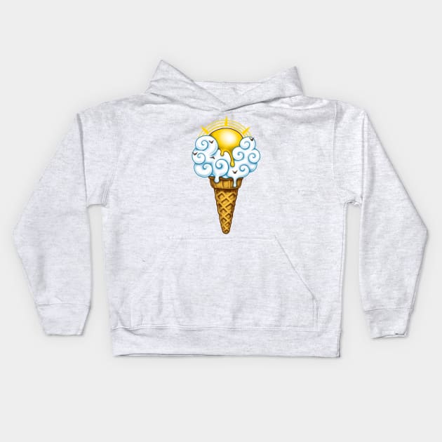 Sunny Ice Cream Kids Hoodie by c0y0te7